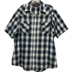 Plains Western Wear Short Sleeve Pearl Snap Western Shirt Sz XLT